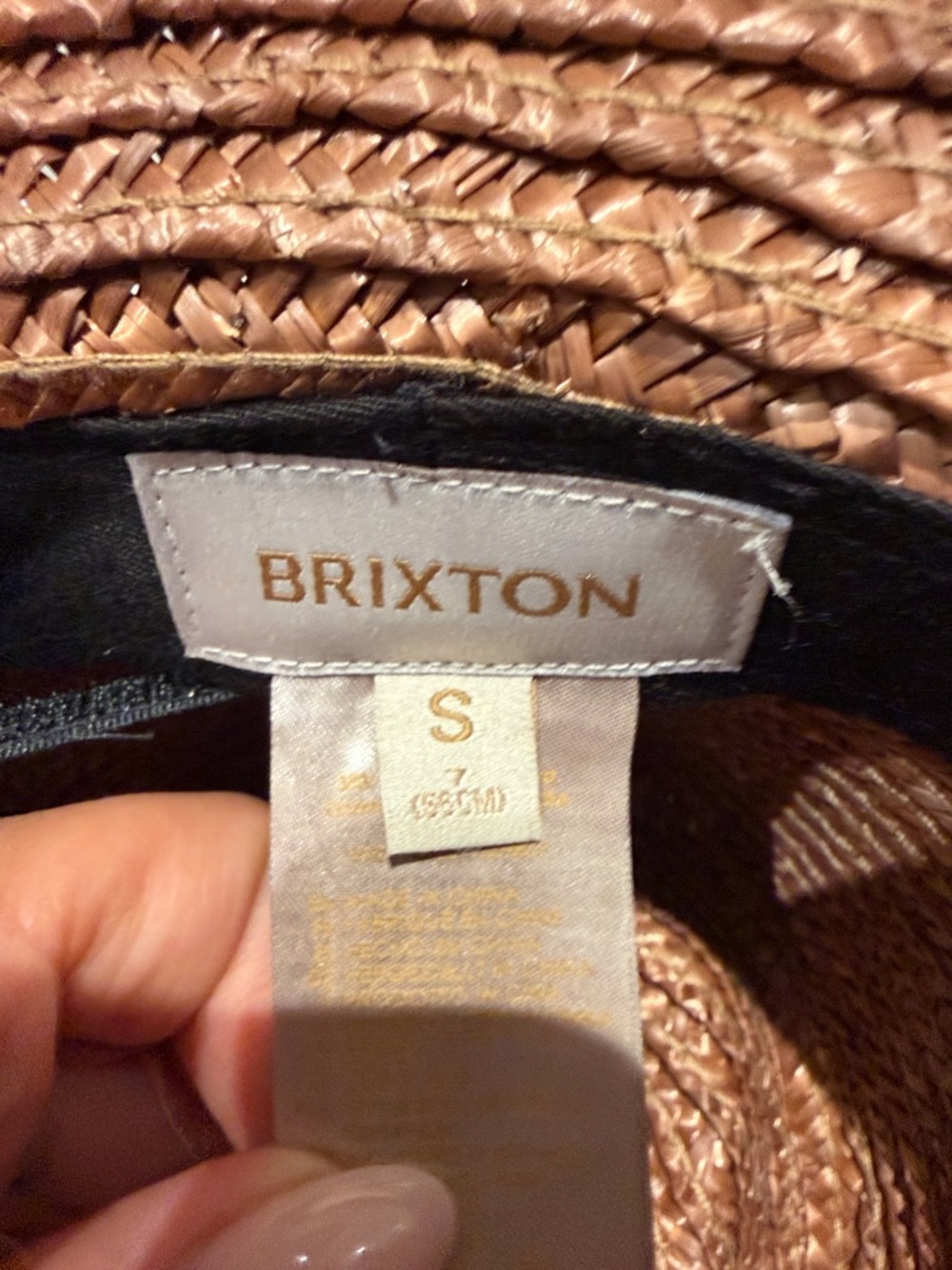Brixton Brown Straw Fedora Hat with Brown Band - Picture 3 of 4